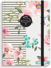 NOTES Z GUMKĄ STREET FLOWERS A6 LINIE 96  KART. 80G. Wydawca: Eurocom. Dadada.pl Opakowanie NOTES Z GUMKĄ STREET FLOWERS A6 LINIE 96  KART. 80G