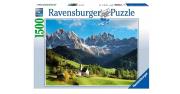 Puzzle 1500 Widok w Dolomitach. Wydawca: Ravensburger. Dadada.pl Opakowanie Puzzle 1500 Widok w Dolomitach