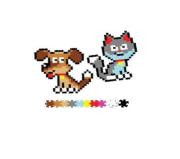 Opakowanie Puzzle 700 Pixelki Jixelz Kot i pies