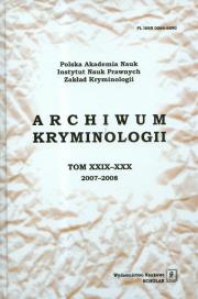 Opakowanie Archiwum kryminologii t. XXIX-XXX 2007-2008