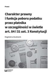 Okładka książki Charakter prawny i funkcja poboru podatku...