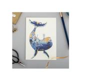 Opakowanie Karnet A095 B6 + koperta Wieloryb