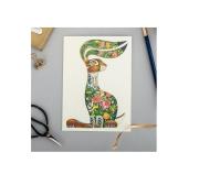 Opakowanie Karnet A102 B6 + koperta Zając z kwiatami