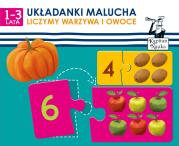 LICZYMY WARZYWA I OWOCE UKŁADANKI MALUCHA KAPITAN NAUKA. Autor: Opracowanie zbiorowe. Dadada.pl Okładka książki LICZYMY WARZYWA I OWOCE UKŁADANKI MALUCHA KAPITAN NAUKA