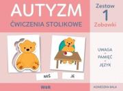 Okładka książki Autyzm - ćwiczenia stolikowe Zestaw1 zabawki