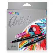 Opakowanie CIENKOPISY Z PLASTIKOWĄ KOŃCÓWKĄ COLORINO ARTIST 12 KOLORÓW