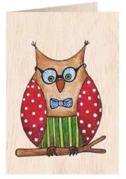 Opakowanie Karnet drewniany C6 + koperta Sowa