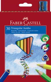 Okładka książki  Kredki Jumbo trójkątne 30 kol + temp FABER CASTELL