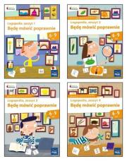 Owocna edukacja Zestaw Logopedia Będę mówić poprawnie Zeszyt 1-4. Wydawca: MAC Edukacja. Dadada.pl Opakowanie Owocna edukacja Zestaw Logopedia Będę mówić poprawnie Zeszyt 1-4