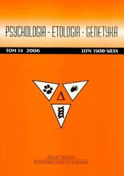 Opakowanie Psychologia etologia genetyka Tom 14/2006