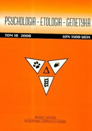Opakowanie Psychologia etologia genetyka Tom 18/2008
