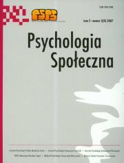 Opakowanie Psychologia społeczna Tom 2 numer 2 (4) / 2007