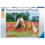 Puzzle 500 Koń w łące maków. Wydawca: Ravensburger. Dadada.pl Opakowanie Puzzle 500 Koń w łące maków