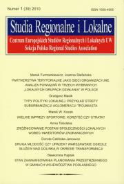 Opakowanie Studia Regionalne i Lokalne 1(39) 2010
