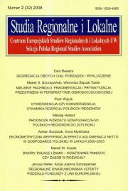 Opakowanie Studia Regionalne i Lokalne 2 (32) 2008
