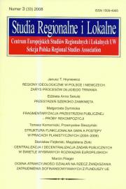 Opakowanie Studia Regionalne i Lokalne 3/2008