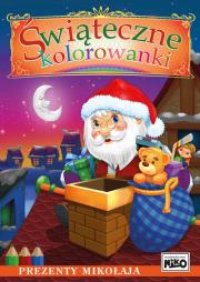 ŚWIĄTECZNE KOLOROWANKI PREZENTY MIKOŁAJA. Autor: Artur Rajch. Dadada.pl Okładka książki ŚWIĄTECZNE KOLOROWANKI PREZENTY MIKOŁAJA