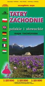 Okładka książki Tatry Zachodnie Polskie i Słowackie mapa turystyczna 1;25 000