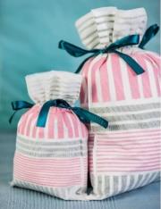 Opakowanie Worek Pastelowe Paski 30x45cm (5szt) PAKADO