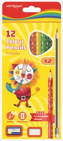 Opakowanie Zestaw kredek ołówkowych z ołówkami gumką i temperówką zawieszką mix kolorów