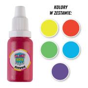 Opakowanie BARWNIKI W PŁYNIE 15ML ZESTAW NR 1 - 5 KOLORÓW (ŻÓŁTY/CZERWONY/ZIELONY/BŁĘKITNY/FIOLETOWY)