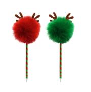 Opakowanie Długopis z pomponem i rogami mix kolorów (24szt)