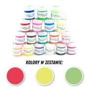 Opakowanie FARBKI TEKSTYLNE 25ML ZESTAW NR 1 - 3 KOLORY (FLUO CZEROWNY/FLUO ŻÓŁTY/FLUO ZIELONY)