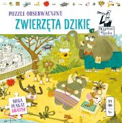 Kapitan Nauka. Puzzle obserwacyjne. Dzikie zwierz.. Autor: ILUTRACJE MOSHINA ANASTAIIA. Dadada.pl Okładka książki Kapitan Nauka. Puzzle obserwacyjne. Dzikie zwierz.