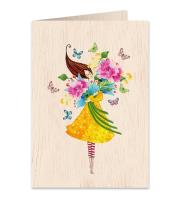 Opakowanie Karnet drewniany C6 + koperta Bukiet