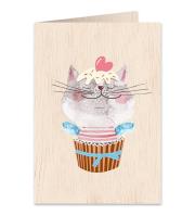 Karnet drewniany C6 + koperta Kot z sercem. Wydawca: Cozywood. Dadada.pl Opakowanie Karnet drewniany C6 + koperta Kot z sercem