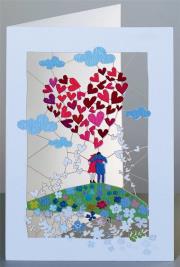 Opakowanie Karnet PM146 wycinany + koperta Para z sercem Ślub