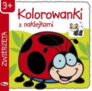 Kolorowanki z naklejkami Zwierzęta. Autor: Piotr Kozera. Dadada.pl Okładka książki Kolorowanki z naklejkami Zwierzęta