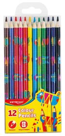 Opakowanie Kredki ołówkowe trójkątne z nadrukiem 12 sztuk mix kolorów