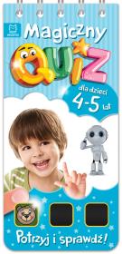 Magiczny quiz dla dzieci 4-5 lat Niebieski. Autor: Opracowanie zbiorowe. Dadada.pl Okładka książki Magiczny quiz dla dzieci 4-5 lat Niebieski