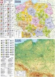 Okładka książki Mapa ścienna. Polska administracyjno-samochodowa..