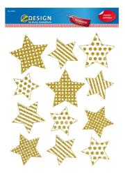Opakowanie Naklejki foliowe - Złote gwiazdki na okno