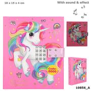Opakowanie PAMIĘTNIK NA KOD Z DŹWIĘKIEM I ŚWIATEŁKAMI LED JEDNOROŻEC RÓŻOWY 10856A