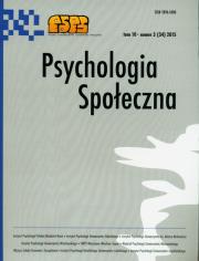 Opakowanie Psychologia społeczna Tom 10 Numer 3(34) 2015