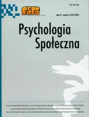 Opakowanie Psychologia społeczna Tom 9 Numer 4 (31) 2014