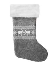 Opakowanie Skarpeta świąteczna szara z reniferami