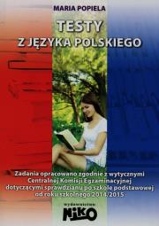 Testy z języka polskiego.Sprawdzian szóstoklasisty. Autor: Maria Popiela. Dadada.pl Okładka książki Testy z języka polskiego.Sprawdzian szóstoklasisty