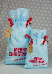 Opakowanie Worek Świąteczny płatki śniegu 30x45cm (5szt)