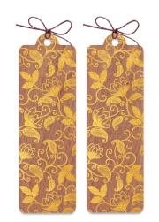 Opakowanie Zakładka drewniana złota Kwiaty