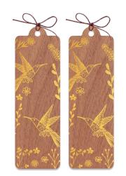Opakowanie Zakładka drewniana złota Ptaki