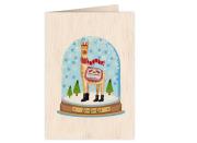 Opakowanie Karnet drewniany C6 + koperta Święta Lama