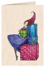 Karnet drewniany C6 + koperta Święta Prezenty. Wydawca: Cozywood. Dadada.pl Opakowanie Karnet drewniany C6 + koperta Święta Prezenty