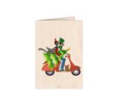 Opakowanie Karnet drewniany C6 + koperta Święta Skuter