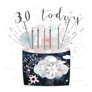 Karnet kwadrat mały z kopertą Urodziny 30 świeczki. Wydawca: Museums & Galleries. Dadada.pl Opakowanie Karnet kwadrat mały z kopertą Urodziny 30 świeczki