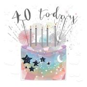 Karnet kwadrat mały z kopertą Urodziny 40 świeczki. Wydawca: Museums & Galleries. Dadada.pl Opakowanie Karnet kwadrat mały z kopertą Urodziny 40 świeczki