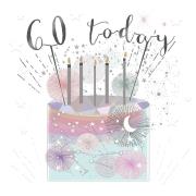 Karnet kwadrat mały z kopertą Urodziny 60 świeczki. Wydawca: Museums & Galleries. Dadada.pl Opakowanie Karnet kwadrat mały z kopertą Urodziny 60 świeczki